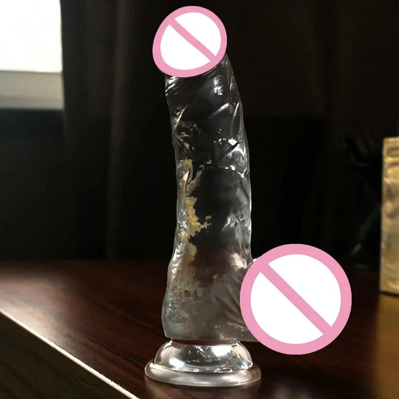 Soft Jelly Egg Dildo Penis Suction Cup Masturbator Orgasm SM Vaginal G-Spot Massage Butt Plug Anal Trainner Crystal Dildos