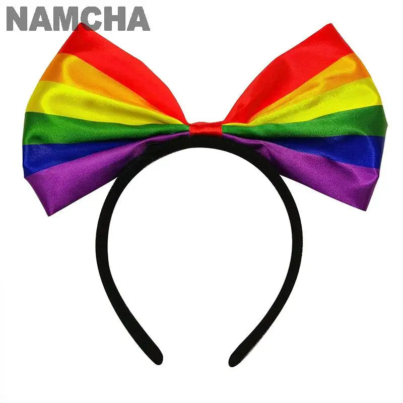 LGBT Rainbow Flag Cape Pride Month Cloak Shawl Hair Bands Bow Stretch Headbands Digital Printing Holiday Party Supplies