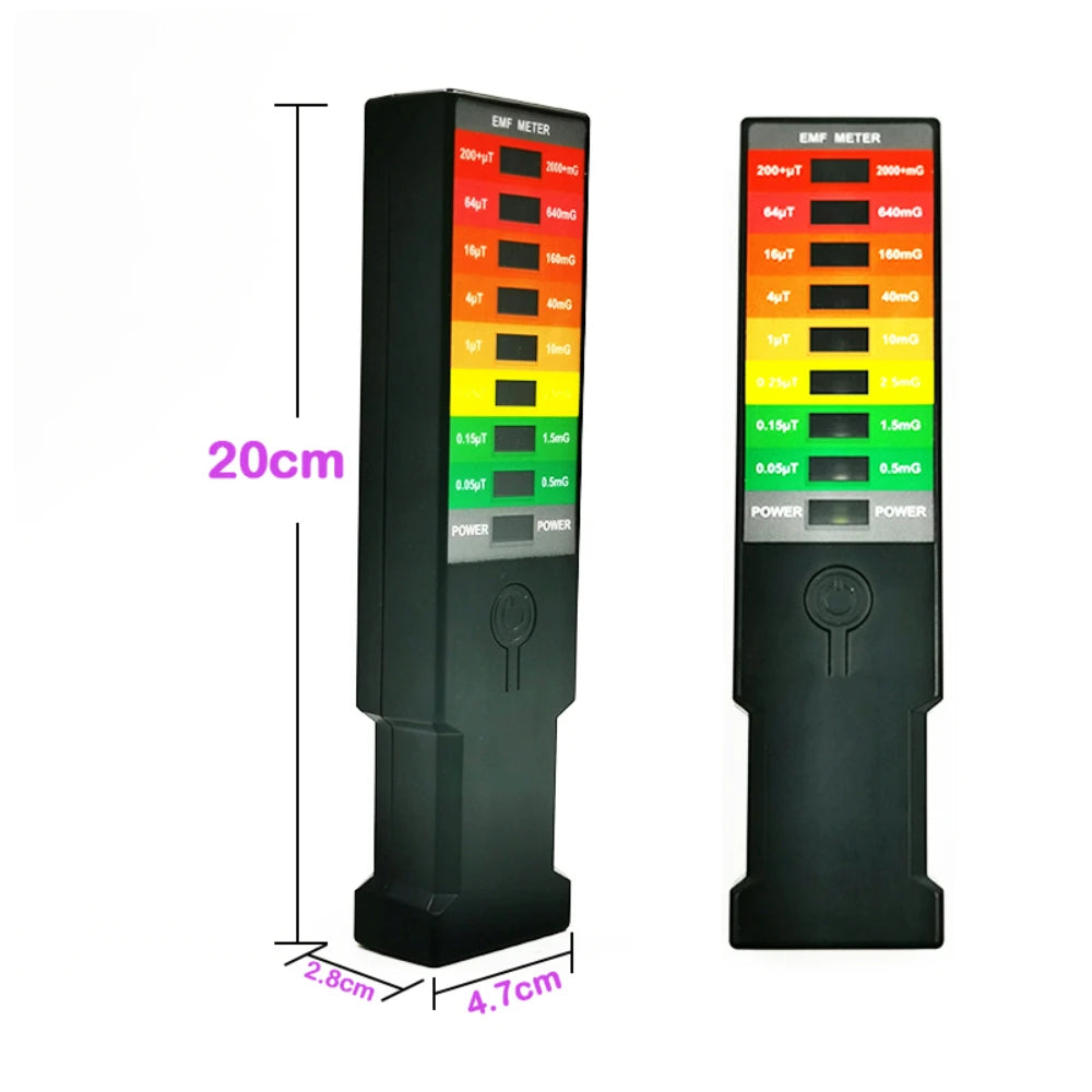 Paranormal EMF Spirit Searching/Calling  Portable Electromagnetic Field EMF Gauss Meter Ghost Hunting Detector Portable EMF Magnetic Field Detector 8 LED Gauss Meter