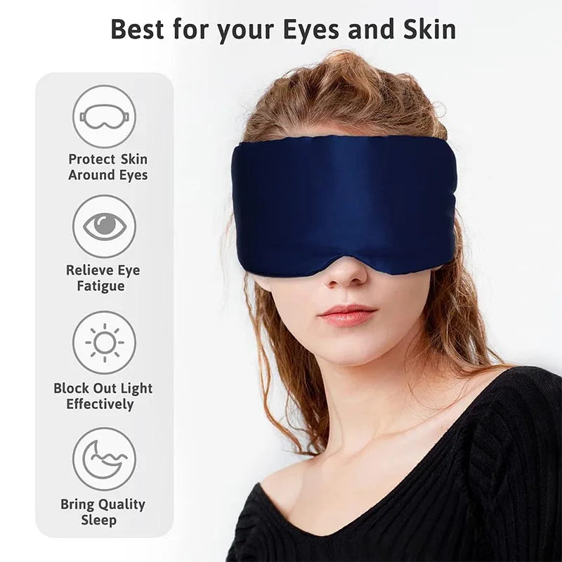 NEW Arrivals 5 Colors Silk Sleep Mask for Eye Cover Sleep Soft Pressure Less Sleeping Mask Eye Skin Anti Wrinkles Adjustable Wide SMYZ003 Outdoor Travel Airplane Hotels