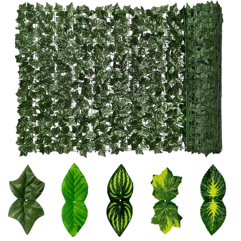 NEW Arrivals 50×500cm Leaf Fence Ivy Privacy Screen Balcony Privacy Garden Leaves Fence Artificial Hedge Apple Leaf Outdoor Fence Decoration Accessories Home Supplies