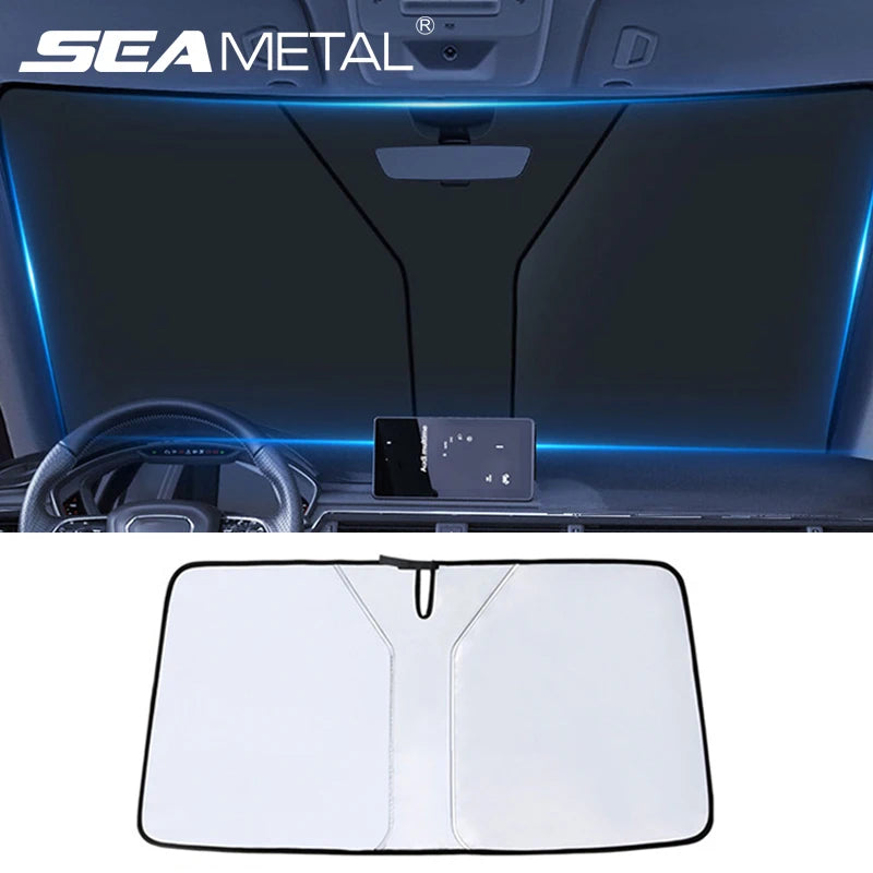 Car Windshield Sun Shade Cover Foldable Front Window Sun Visor Blocks UV Reflective Car Parasol Sunshade Protector Cover