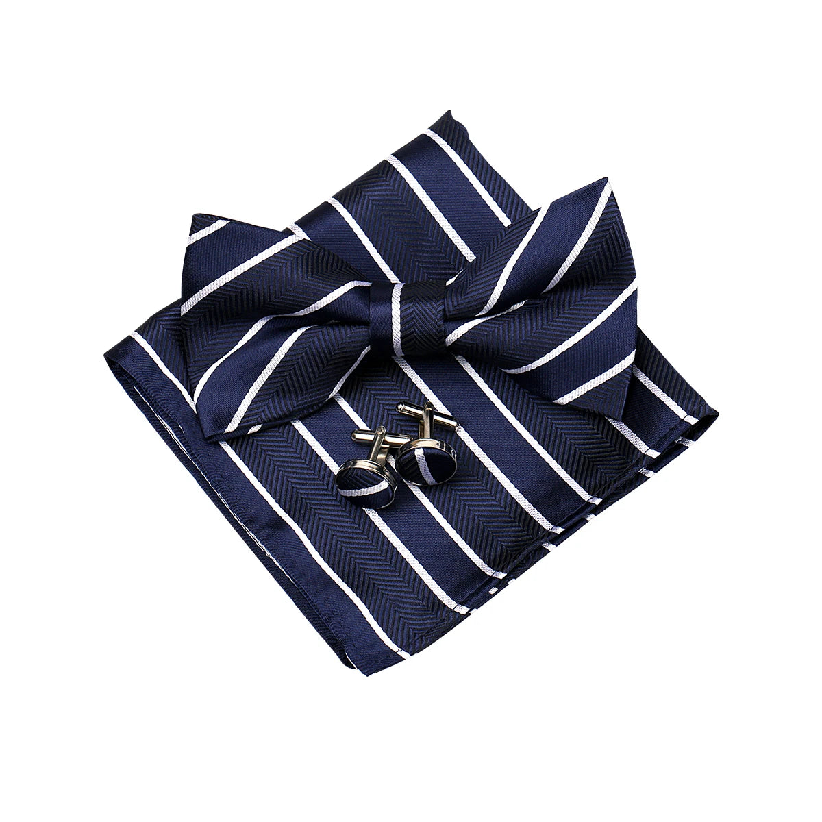 3 PCS Set 55 Colors Luxury Paisley Bowtie Suit Man Bow Tie Pocket Square Cufflinks Wedding Bowknot Accessories Butterfly Neckwear Adjustable Adult Ties