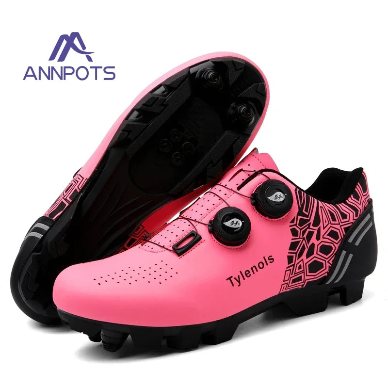 NEW 37-47 Size Blue/Black/Pink Color Professional Women's Cycling Speed MTB Shoes Women Men's Cycling Sneakers Road Mountain Bike Racing Shoes