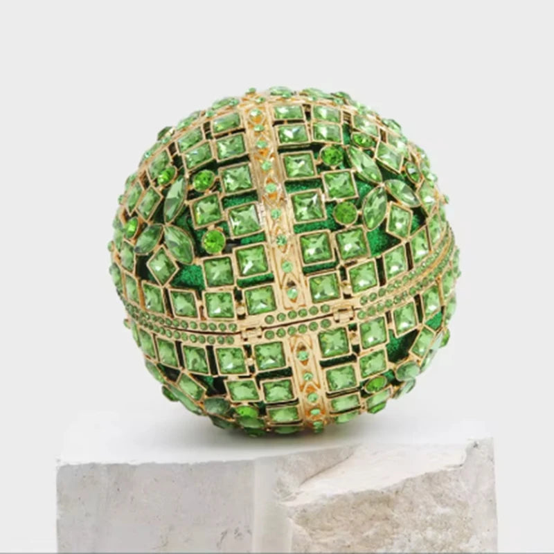 5 Colors Woman Luxury Diamond Crystal Stone Ball Shape Evening Bag Banquet Birthday Evening Wedding Party Lady Handbag Wedding Bridal Diamond Hollow Purse