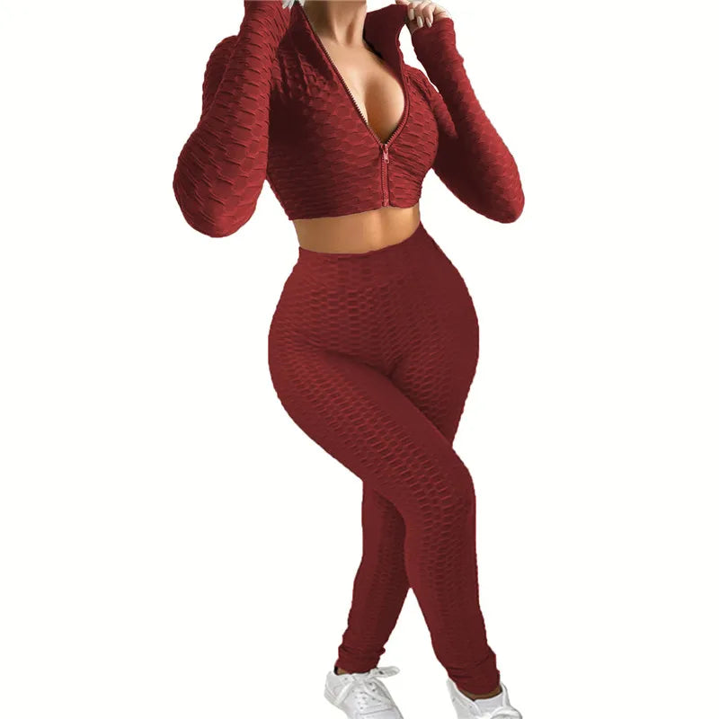 Women Sport Tracksuits 2pcs Yoga Sport Suit Gym Fitness Set Lady Running Hiking Fitness Gym Full Set Sportswear