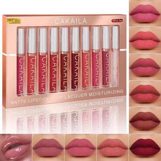 10 PCS Lipstick Set Makeup for women Waterproof Long lasting Cosmetics makeup Matte lipstick
