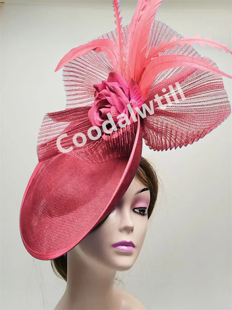 NEW Arrivals 15 Colors/Patterns Luxury Elegant Flower Fascinator Pillbox Cap Wedding Women Fascinator Hat Headband Kentucky Derby Ladies Millinery Cap Mesh Bride Hats