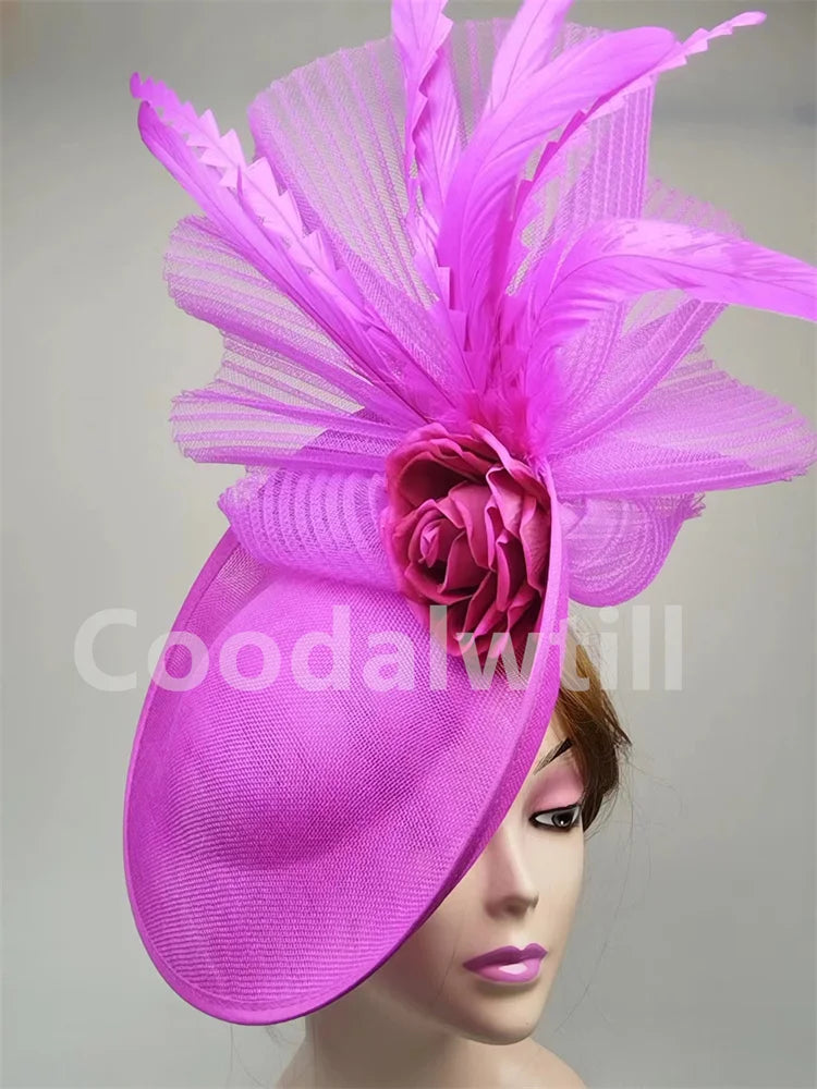 NEW Arrivals 15 Colors/Patterns Luxury Elegant Flower Fascinator Pillbox Cap Wedding Women Fascinator Hat Headband Kentucky Derby Ladies Millinery Cap Mesh Bride Hats