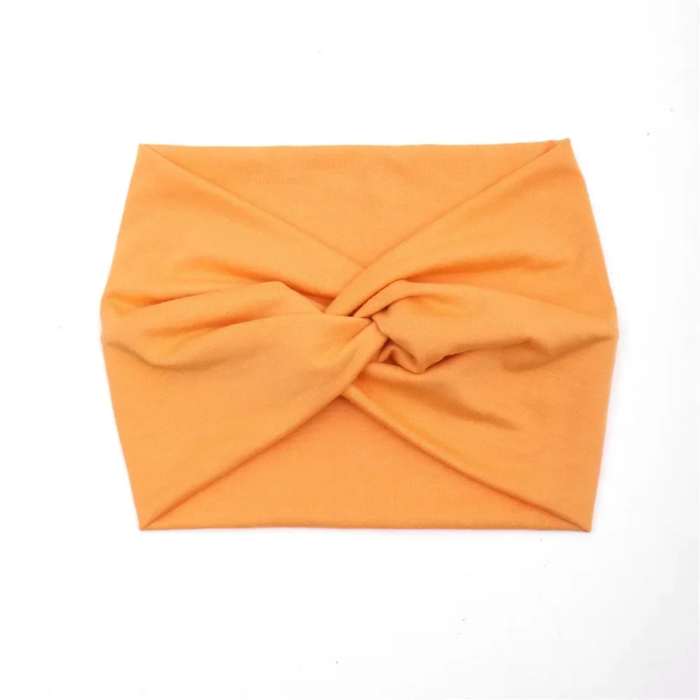 NEW Arrivals 44 Colors/Patterns Sports Elastic Wide-Brimmed Headband Unisex Solid Color Knotted Soft Anti-Slip Warm Turban Bandana Elastic Hairband Ladies Girls Fashion Apparel Accessories Clothing Supplies