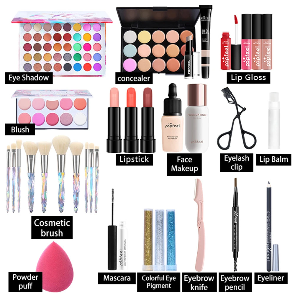 Make-Up Full Kit, for Girls Women, Valentine Gift, Birthday Gift Women Cosmetic Supplies