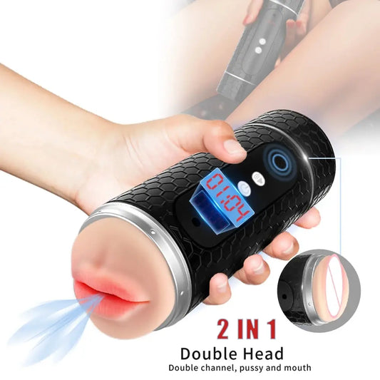 Adult Automatic Male Masturbator Real Silicone Vagina Blowjob Vibration Machine Penis Pocket Masturbation Cup Adult Sex Toys for Men