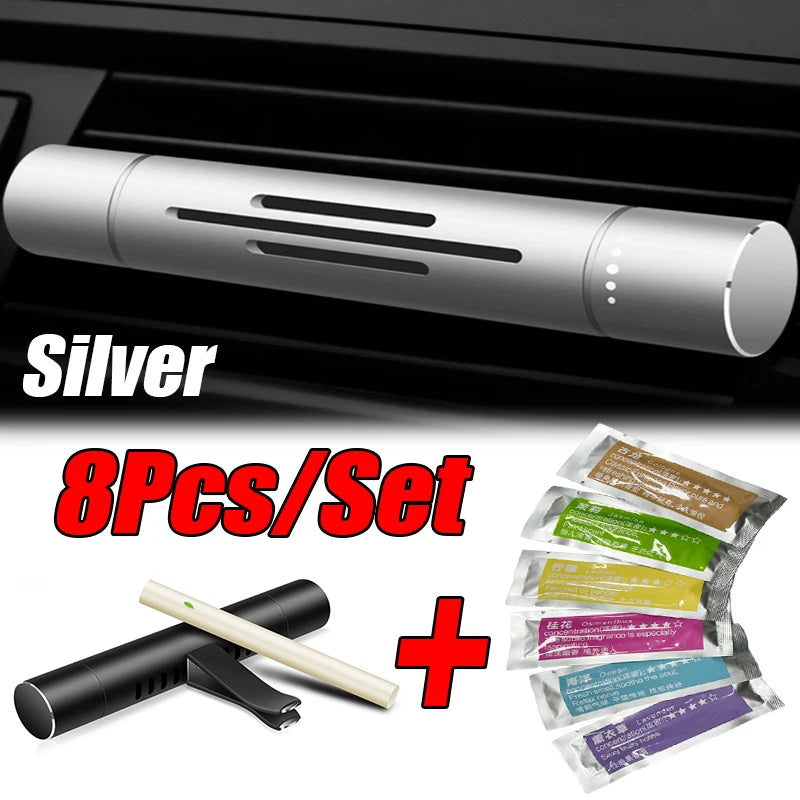 NEW Arrivals 8PCS/Set Car Air Vent Perfume Car Air Freshener Flavoring Smell Aroma Car Perfumes Natural Essential Oil  Air Freshener Parfum Auto Interior Accessories