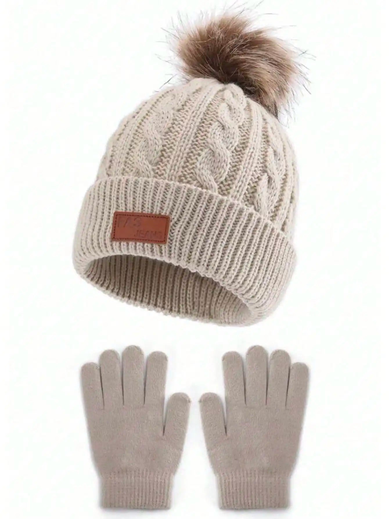 2 PCS Set of 3-12Y Children's Hats and Gloves from Europe and America, New Warm Baby Hats Winter Cold Weather Outdoor Sports Apparel Accessories