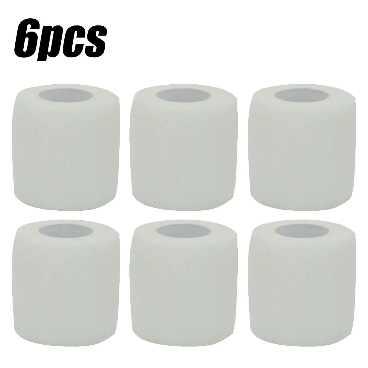 12/24 PCS Set White Sport Self Adhesive Elastic Bandage Wrap Tape Elastoplast For Knee Support Pads Finger Ankle Palm 2.5CM-15CM Workouts Running Cycling Gym Sports Accessories