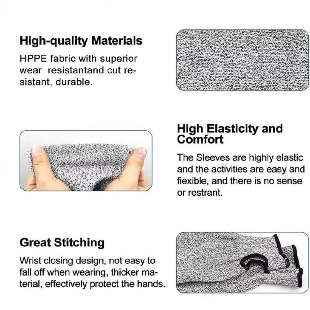 45cm Length Cut Resistant Anti Cut Arm Sleeves Plants Trees Pruning Hands Protection Gloves Anti-Puncture Cut Resistant Gardening Sleeves 5 Levels Top Quality Home Outdoor Gardening Accessories