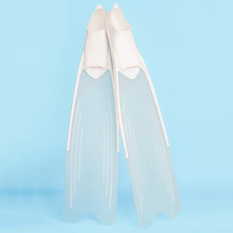 NEW Arrivals Black/White/Transparent 36-46 Size Plus Size Professional Freediving Long Fins Flippers - for Spearfishing, Snorkeling , Scuba Diving & Water Sports | PP+TPR with Anti-Skid