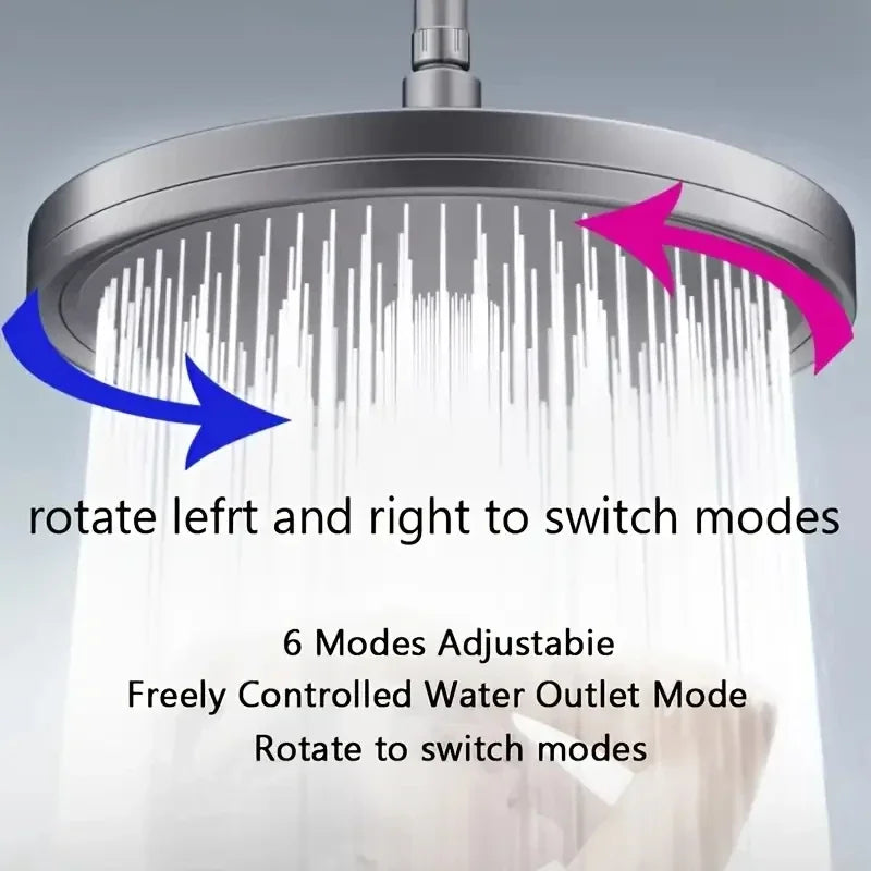 Six-Speed Adjustable Overhead Shower Head High Pressure Shower Head Booster Shower Shower Head Sets Bathroom Accessories
