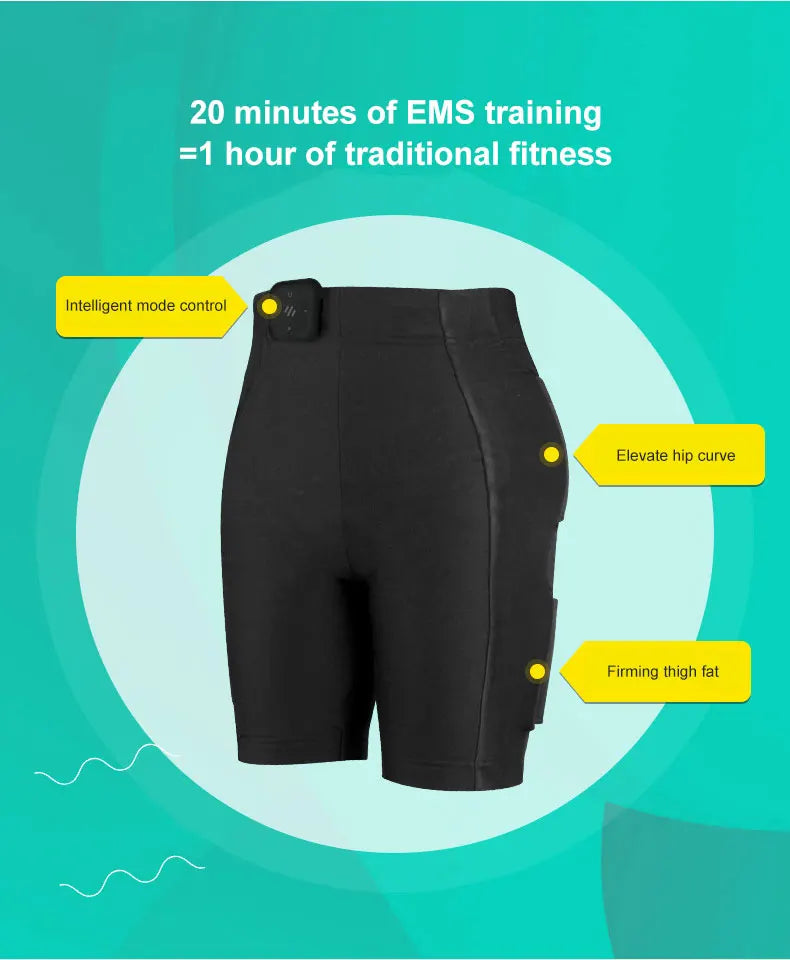 NEW Arrivals EMS 220V Pants High Waist Shorts Yoga Pants with EMS Muscle Stimulator Buttock Ultimate  Shaper Women Slimming Leggings