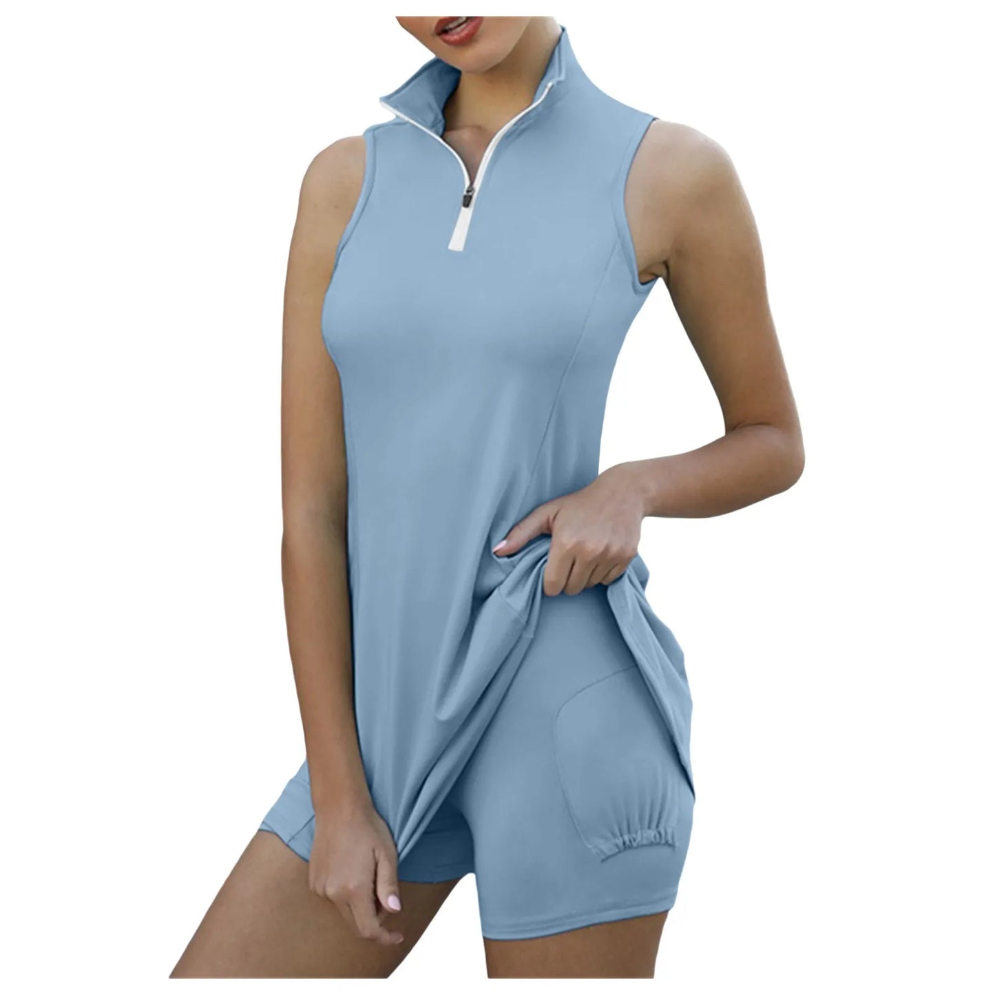 NEW!!!!  Tennis Dresses Women's Summer Sleeveless Tennis Yoga Skirt Built-In Shorts Workout Sports Golf Tank Dress For Outdoor Fitness