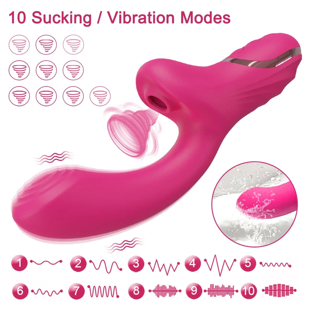 NEW Female Sucking Sucker Vibrator Clitoris Nipple G-spot Tease Dildo Stimulator Vagina Masturbator Adult Sex Toys Products for Women Couples Endless Pleasure Adults Sex Shop Supplies