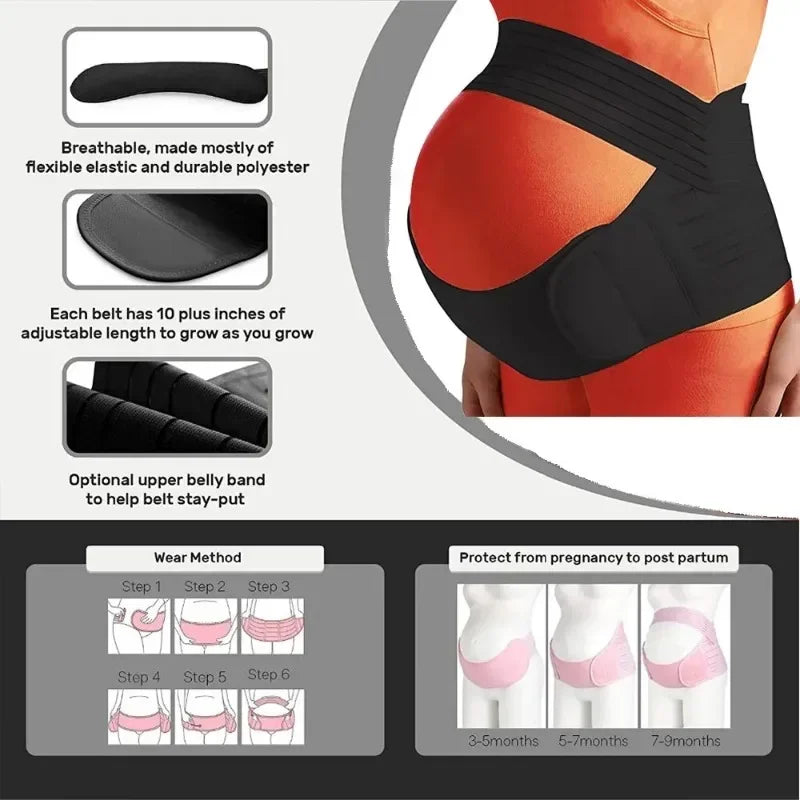 NEW Arrivals 70-130cm Pregnant Women Support Belly Band Back Clothes Belt Adjustable Waist Care Maternity Abdomen Brace Protector Women Pregnancy Apparel Accessories