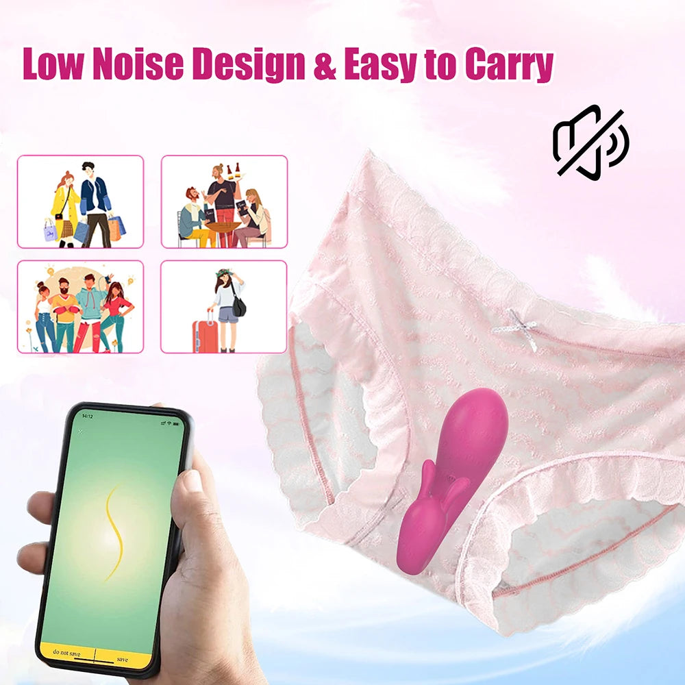 9 Modes Wireless Bluetooth APP Vibrator Female Remote Control Egg Clitoris Stimulator G Spot Massager Wearable in Panties Outdoor Travel Endless Pleasure Sex Toys for Women Masturbation Supplies Adults Sex Shop Products