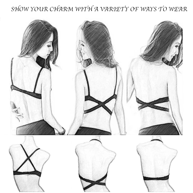 Sexy Women Lingerie U Backless Bras Underwear Deep U Low Cut Push Up Bra Intimates ECMLN Female Breathable Bralette