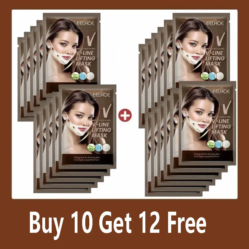 1-22PCS Set/Lot V Line Mask Chin Lifting Neck Mask Face Lift V Lifting Chin Up Patch 4D Ear Tightening Skinny Masseter Double Chin Reducer  Women Skin Care Sets Korean Beauty Products