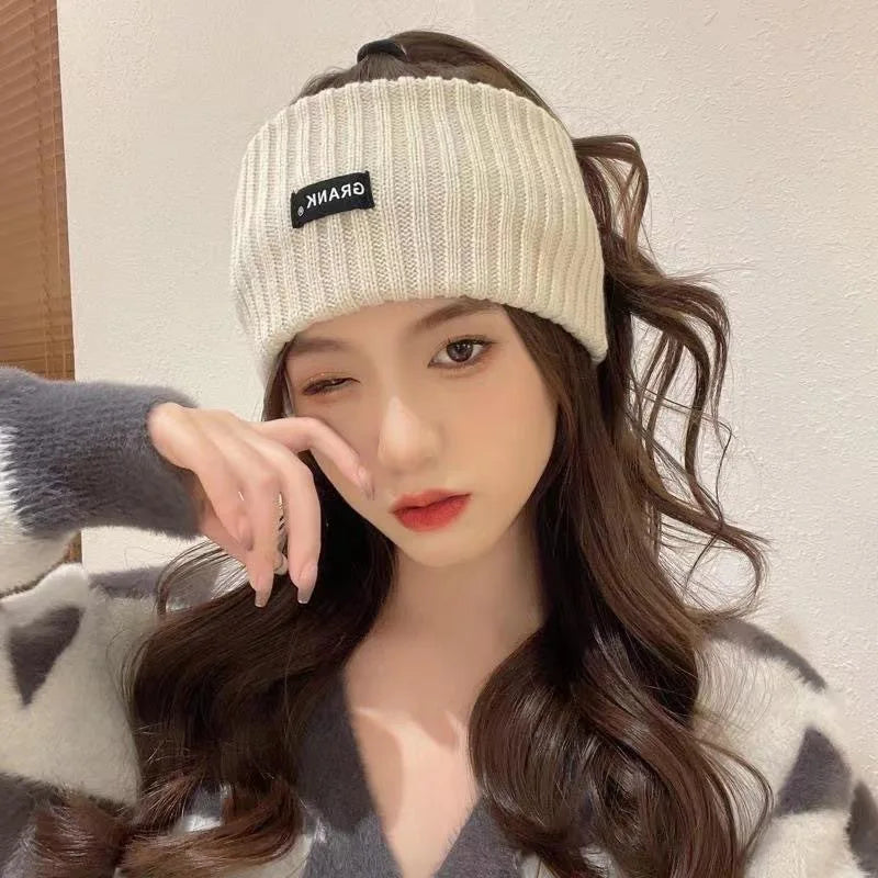 NEW Arrivals Women Winter Wide Headband Solid Color Knitted Warm Headwrap for Girls Punk Elastic Headwear Sports Bands Hair Accessories Female Girls Fashion Apparel Supplies