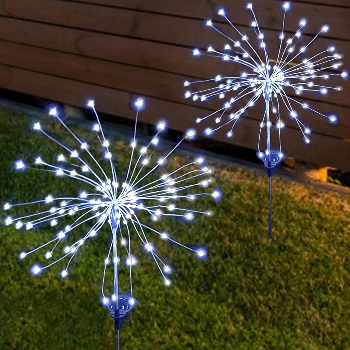 NEW 4PCS Set 200LED LED Solar Fireworks Lights Outdoor Grass Globe Dandelion Lamp for Garden Lawn Landscape Lamp Holiday Light