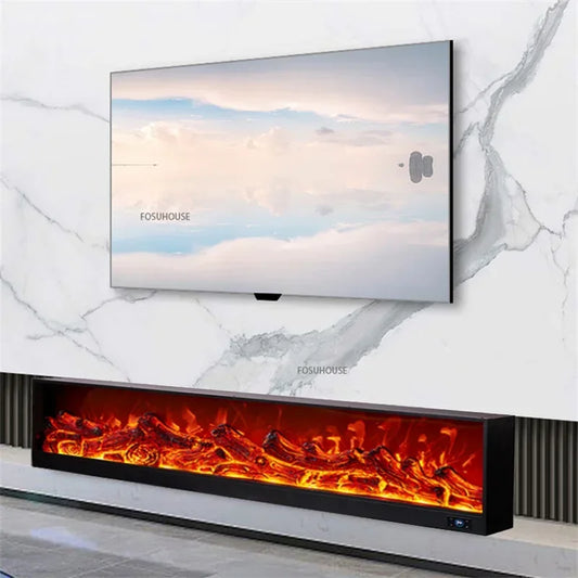 Customized Embedded Home Electric Fireplace Heater Fireplace Core Simulation Flame Living Room Decoration LED Background Wall Mounted Heating Home Supplies