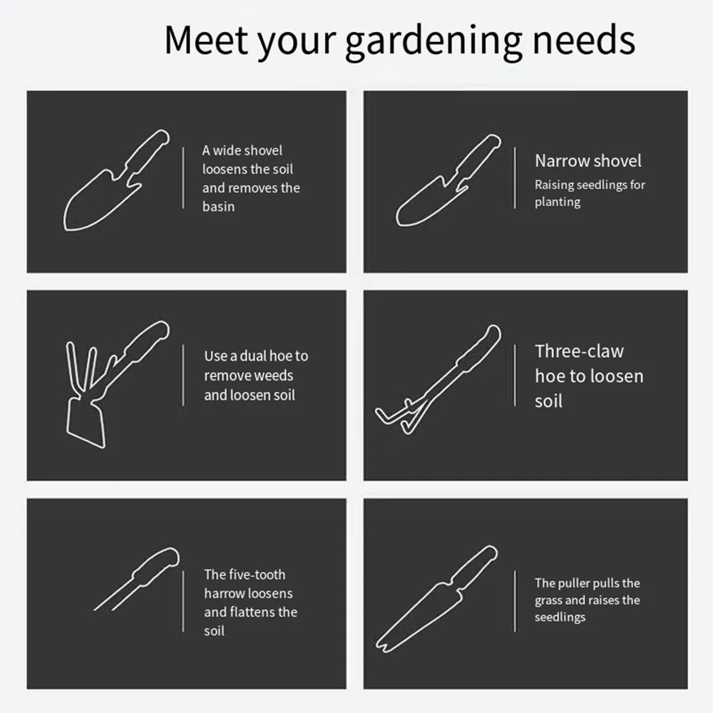 NEW Garden Hand Shovel Rake Farm Tool Set Weed Grass Leaf Remover Outdoor Hoe Weeder Metal Harrow Weeding Gardening Tools For Digging Camping Garden Accessories