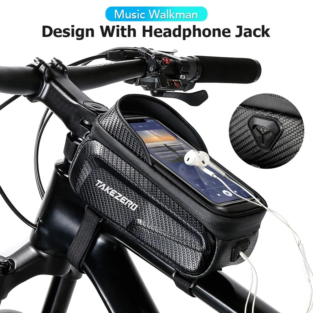 Bicycle Bag Waterproof Touch Screen Cycling Bag Top Front Tube Frame MTB Road Bike Bag 6.9 Phone Case Bike Accessories