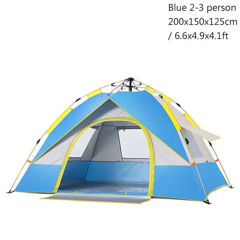 NEW 1-2-3-4 Person Travel Family Rainproof Windproof 1-4 Person Fully Automatic Tent Camping Sunshade Awning  Shelter Beach Easy Open Hiking Tents
