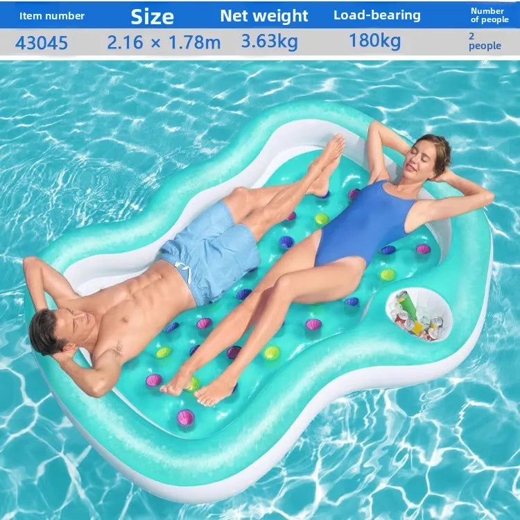Large Inflatable Floating Island with Awning 8-10 People Floating At Sea Adult Household Floating Shade Boat Summer Ocean Family Party