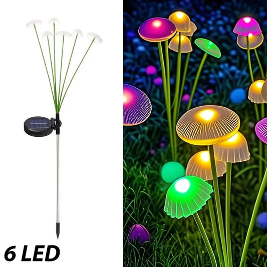 NEW  Solar Garden Lights 2 Modes LED Solar Mushroom Lights Waterproof Decor Yard Patio Pathway Jellyfish Lamp Atmosphere for Garden Decoration
