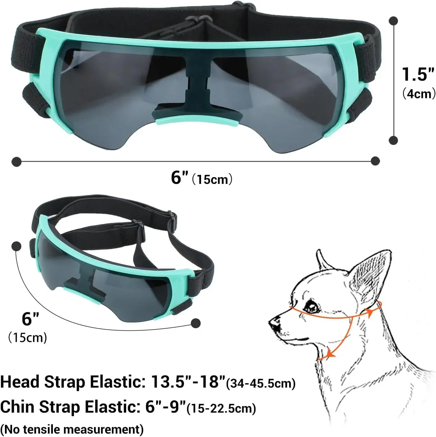 Dog Sunglasses Small Breed, Dog Goggles for Small Dogs Windproof Anti-UV Glasses for Dogs Outdoor Eye Protection, Blue