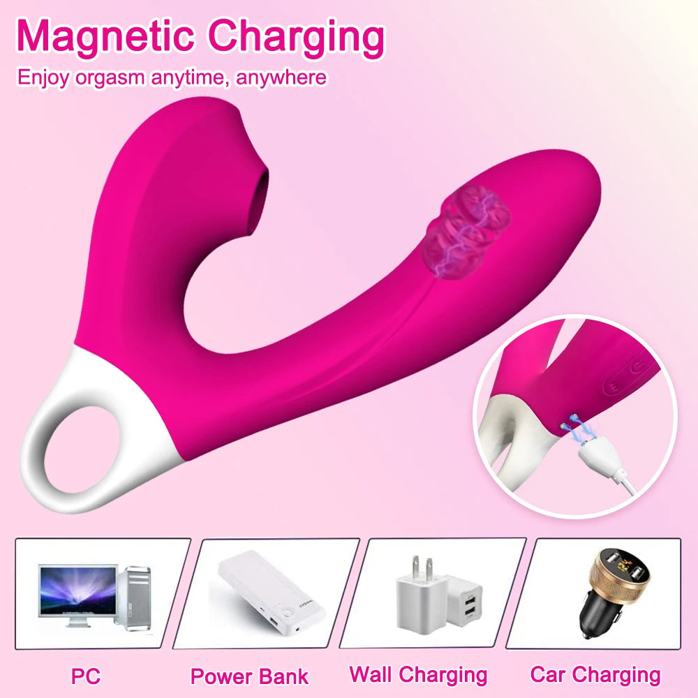 Powerful 15 Vibration Modes Dildo Vibrator for Women G Spot Clitoris Sucker Clit Vacuum Stimulator Female Sex Toys for Adults 18