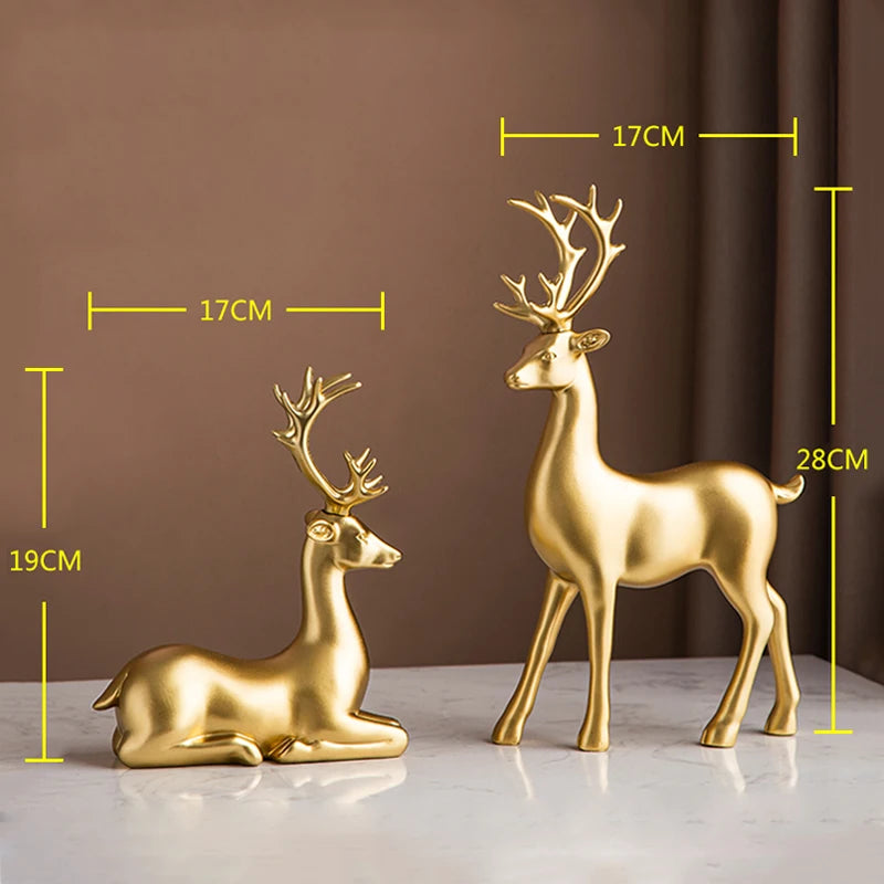 Home Decoration Luxury Accessories Feng Shui Gold Statuette Study Desk Ornaments Luxury Living Room Decoration Figurines Interior