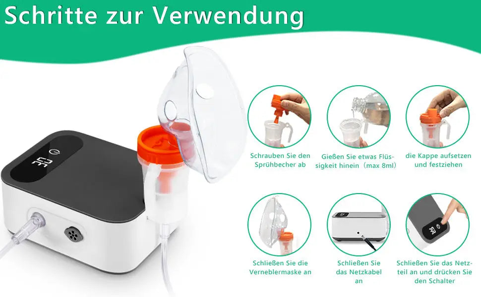 NEW Set Home Use Portable Electronic Nebulizer Machine for Adults & Kids for Breathing Problems with 2 Masks and 1 Mouthpiece, Adjustable Timing Health Care Supplies