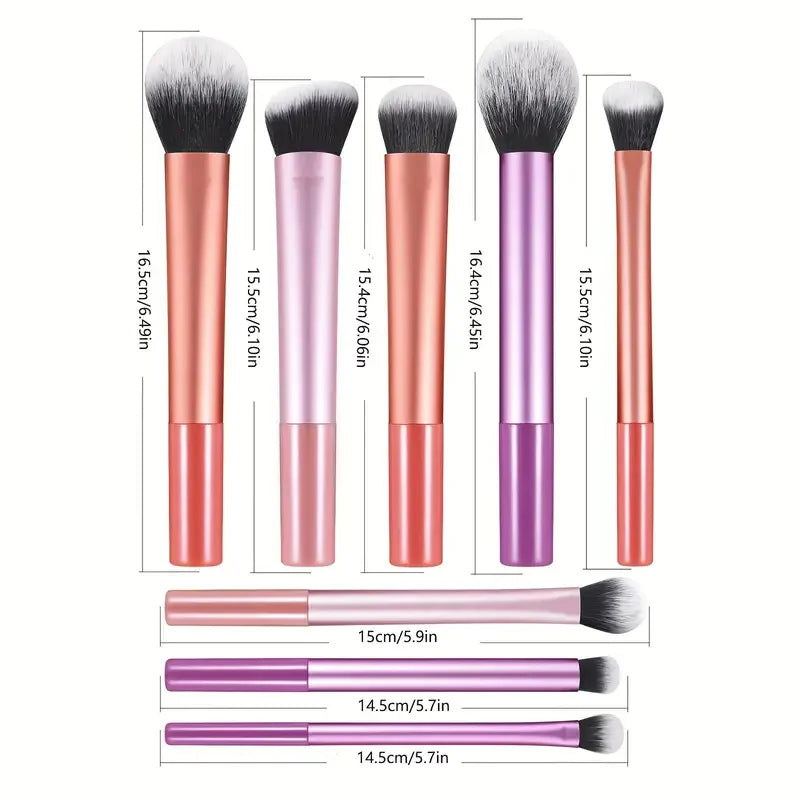 8 PCS Set  Makeup Brush Kit Soft Synthetic Hair Make Up Brushes Foundation Blush Eyeshadow Women Cosmetic Makeup Tools