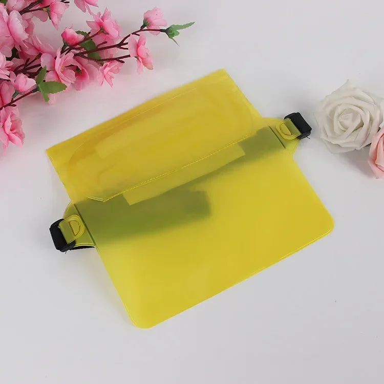 NEW 3 Layers Yellow Color High Waterproof Sealing Swimming Bag Large Size Transparent Underwater Dry Protection Bag for iPhone Mobile Phone Pouch