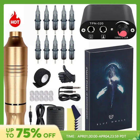 MiniTattoo Power Pen Motor Tattoo Machine Set Tattoo Pen Set Professional Motor Tattoo Machine Tattoo Set Tattoo Machin