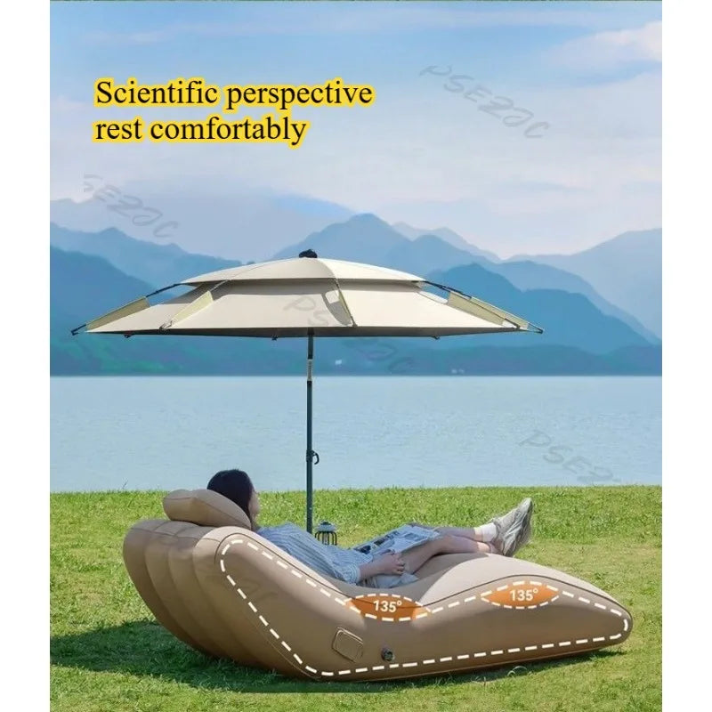 Fully Automatic Luxury Style Inflatable Sofa for Outdoor Beach Camping Garden Lazy Rest Complete Set of Portable Inflatable Outdoor Sofa