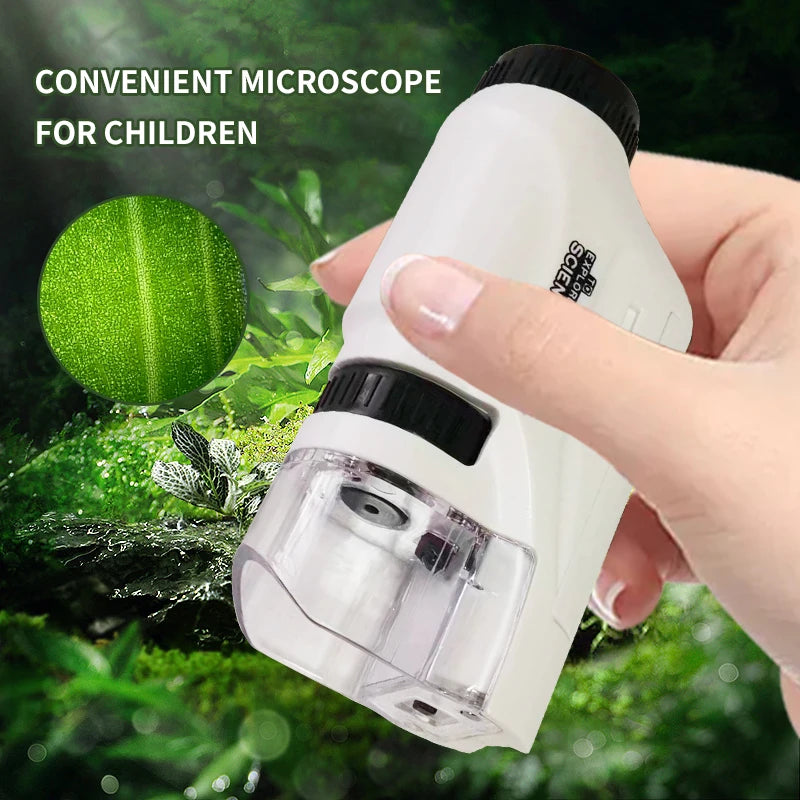 Mini Pocket Microscope Kit 60 To120x Portable Laboratory Microscope With LED Light For Adults  Kids Science Experiment Utensils