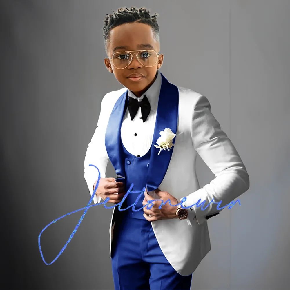 NEW Arrivals 3Pcs Set 5 Colors Luxury Suit for Boys Wedding Tuxedo Kids Formal Jacket Pants Vest Custom Outfit Classic Clothes 2-16 Years Old Boys  Luxury Fashion Apparel Supplies Clothing Products