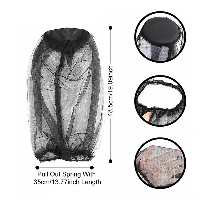 Outdoor Camping Beach Fishing Beekeeping Anti Mosquito Fishing Cap Anti Insect Hat Mesh Breathable Bug Bee Repellent Head Cover Net for Men and Women