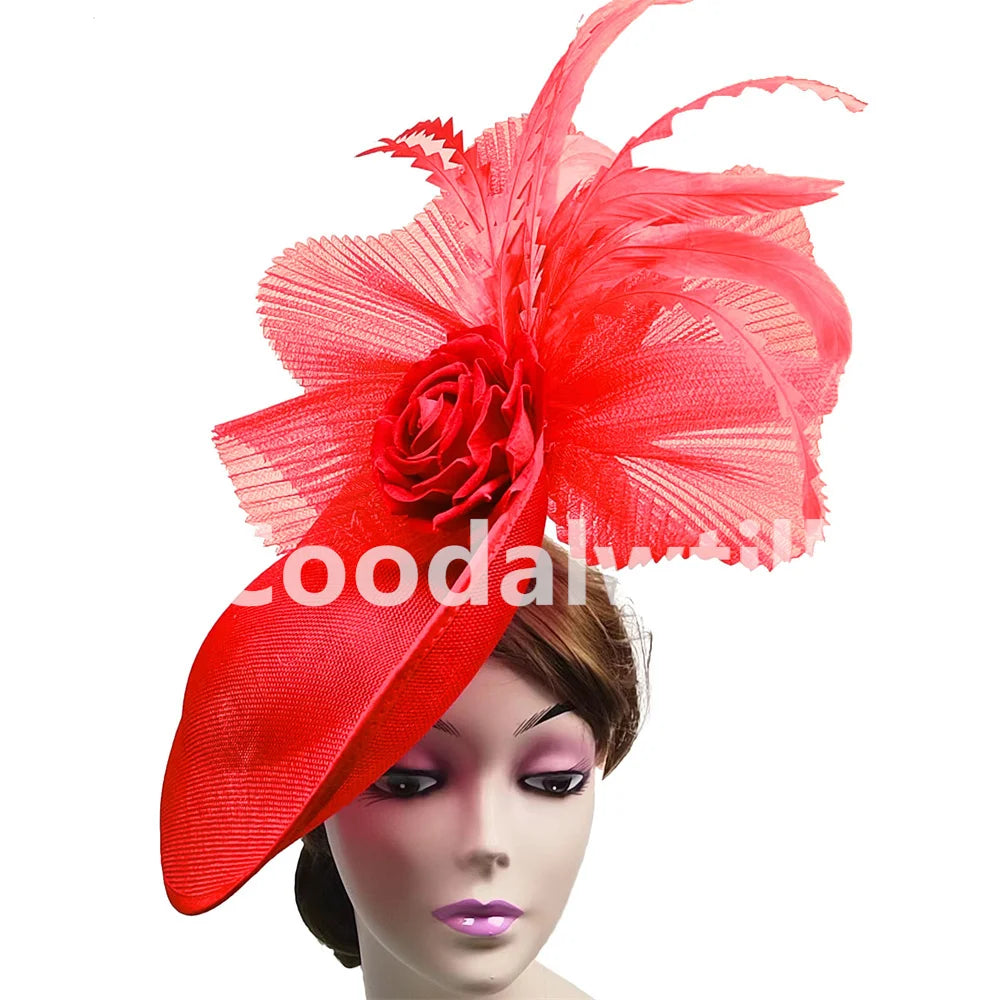 NEW Arrivals 15 Colors/Patterns Luxury Elegant Flower Fascinator Pillbox Cap Wedding Women Fascinator Hat Headband Kentucky Derby Ladies Millinery Cap Mesh Bride Hats