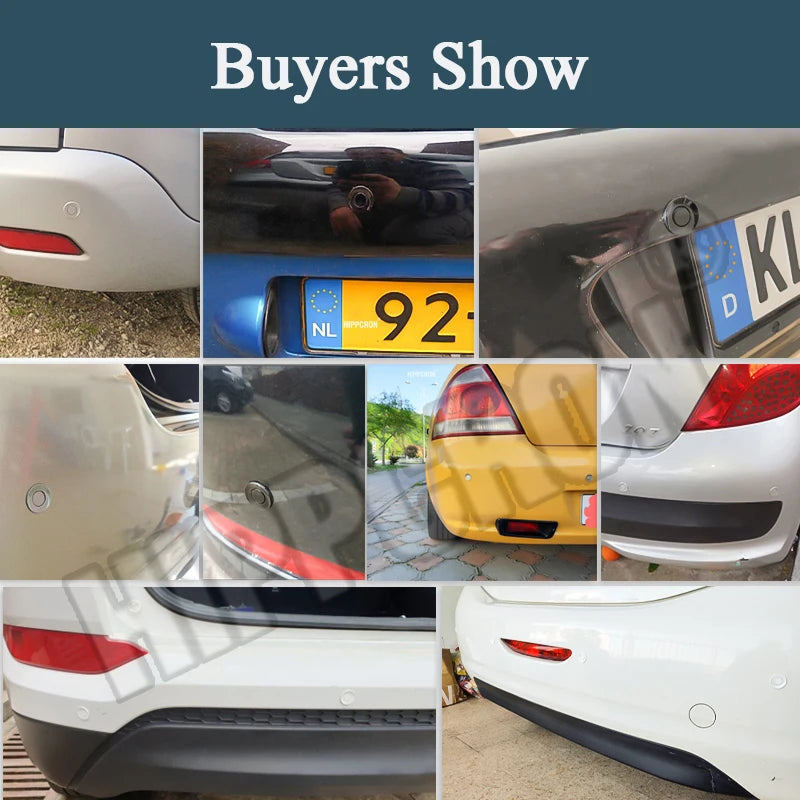 Car LED Parking Sensor Kit 4 Sensors 22mm Reverse Radar Sound Alert Indicator System 8 Colors